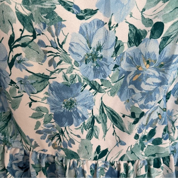Altar’d State Blue Floral Puff Sleeve Dress Size XL - Picture 7 of 9